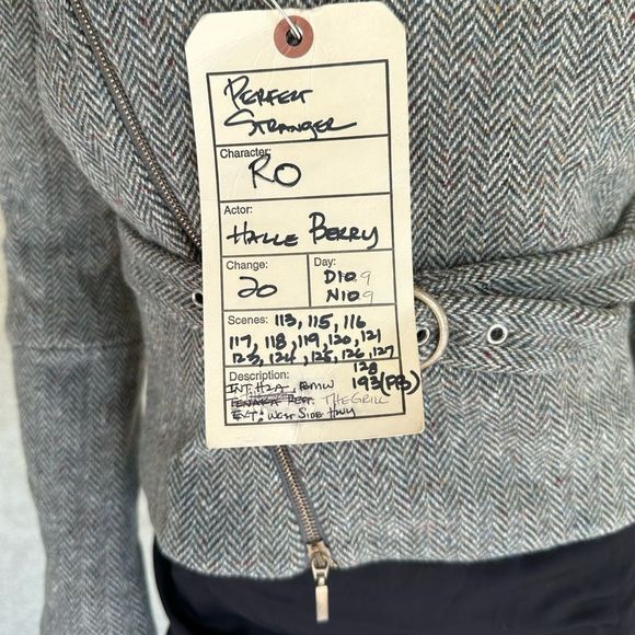 SCREENWORN Halle Berry Stella McCartney Herringbone Tweed Asymmetrical Jacket - Picture 7 of 9